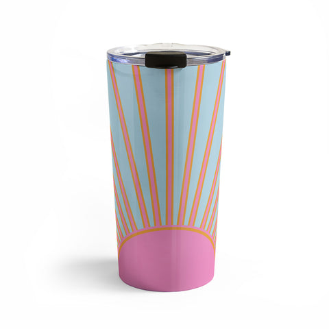 Daily Regina Designs Le Soleil 02 Abstract Retro Travel Mug