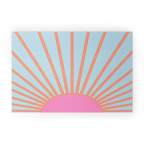 Daily Regina Designs Le Soleil 02 Abstract Retro Welcome Mat