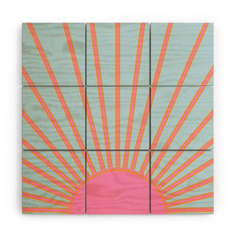Daily Regina Designs Le Soleil 02 Abstract Retro Wood Wall Mural