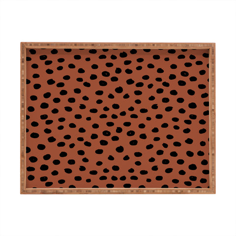 Daily Regina Designs Leopard Print Rust Animal Print Rectangular Tray