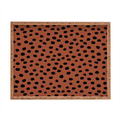 Daily Regina Designs Leopard Print Rust Animal Print Rectangular Tray