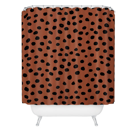 Daily Regina Designs Leopard Print Rust Animal Print Shower Curtain