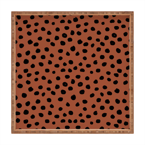 Daily Regina Designs Leopard Print Rust Animal Print Square Tray