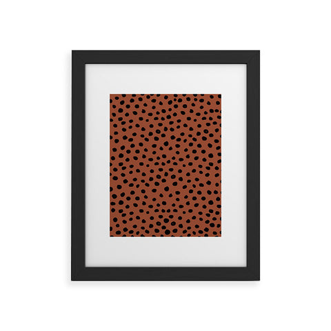 Daily Regina Designs Leopard Print Rust Animal Print Framed Art Print