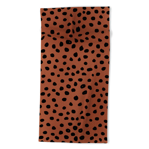 Daily Regina Designs Leopard Print Rust Animal Print Beach Towel