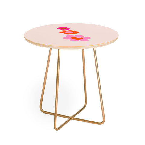 Daily Regina Designs Les Fleurs 01 Abstract Retro Round Side Table