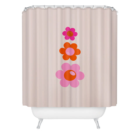 Daily Regina Designs Les Fleurs 01 Abstract Retro Shower Curtain