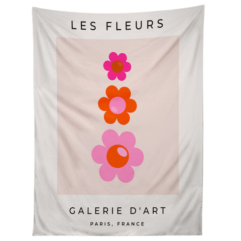 Daily Regina Designs Les Fleurs 01 Abstract Retro Tapestry