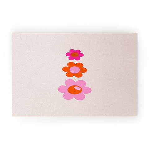 Daily Regina Designs Les Fleurs 01 Abstract Retro Welcome Mat