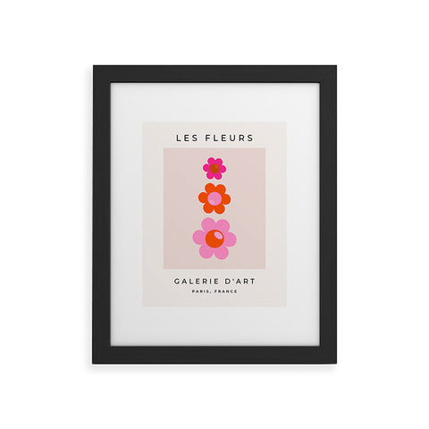 Daily Regina Designs Les Fleurs 01 Abstract Retro Framed Art Print