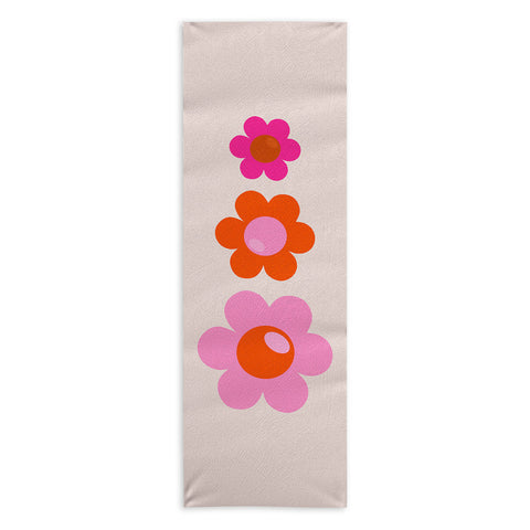 Daily Regina Designs Les Fleurs 01 Abstract Retro Yoga Towel
