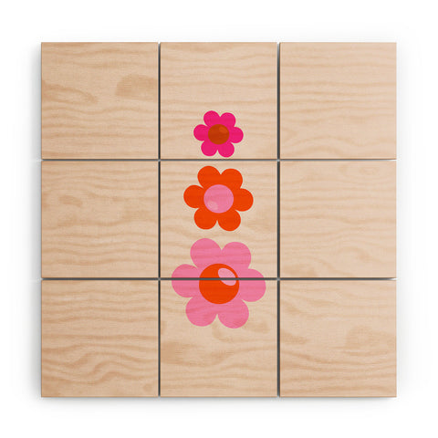 Daily Regina Designs Les Fleurs 01 Abstract Retro Wood Wall Mural