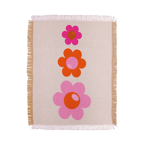 Daily Regina Designs Les Fleurs 01 Abstract Retro Throw Blanket