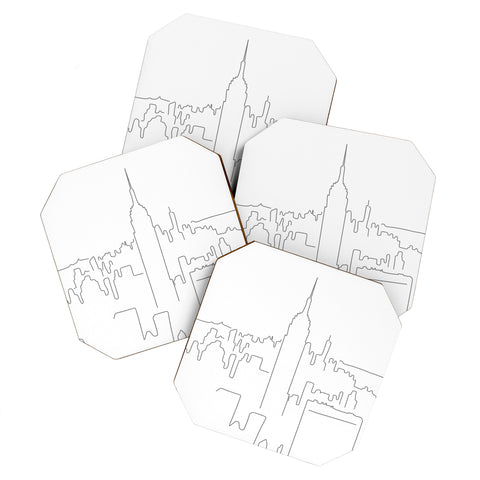Daily Regina Designs Minimal Line New York City Coaster Set