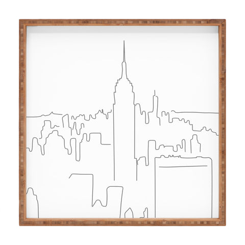 Daily Regina Designs Minimal Line New York City Square Tray