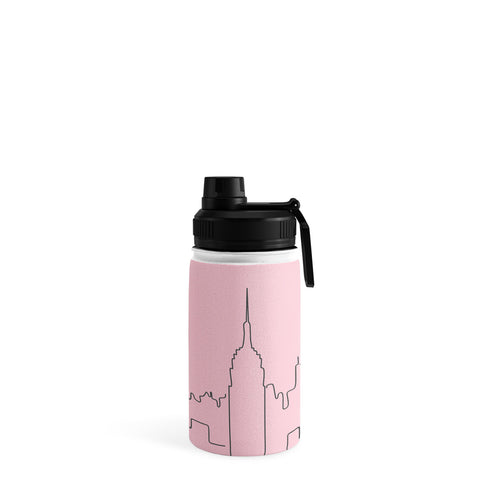 Daily Regina Designs New York City Minimal Line Pink Water Bottle
