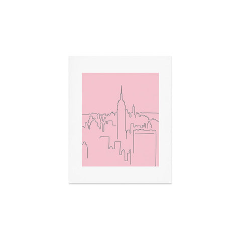 Daily Regina Designs New York City Minimal Line Pink Art Print
