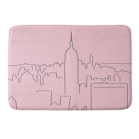 Daily Regina Designs New York City Minimal Line Pink Memory Foam Bath Mat