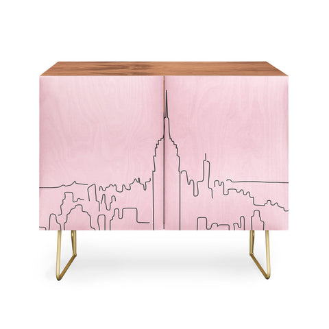 Daily Regina Designs New York City Minimal Line Pink Credenza