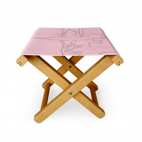 Daily Regina Designs New York City Minimal Line Pink Folding Stool