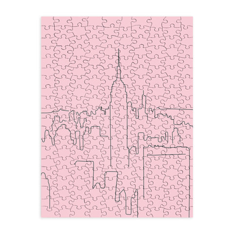 Daily Regina Designs New York City Minimal Line Pink Puzzle