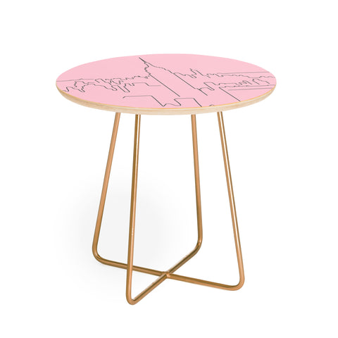 Daily Regina Designs New York City Minimal Line Pink Round Side Table