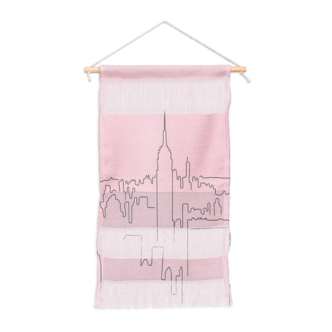 Daily Regina Designs New York City Minimal Line Pink Wall Hanging Portrait