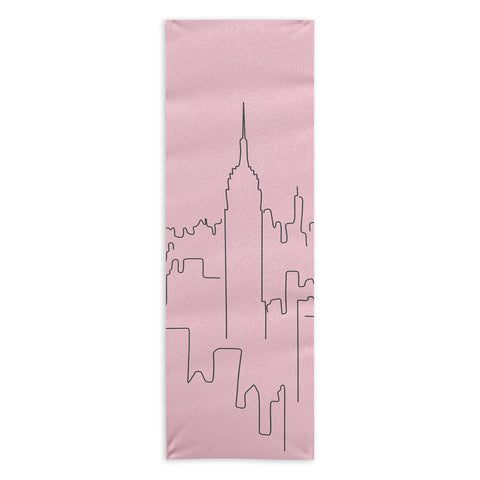 Daily Regina Designs New York City Minimal Line Pink Yoga Towel
