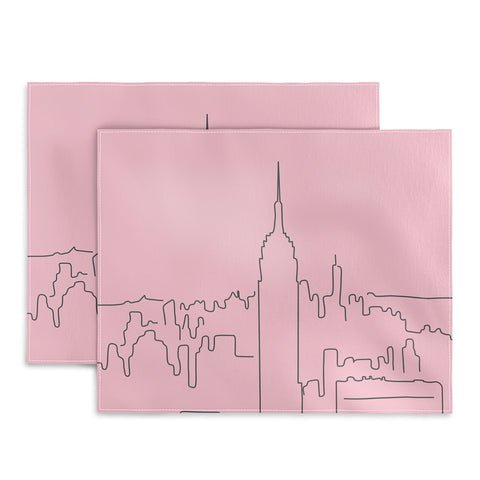 Daily Regina Designs New York City Minimal Line Pink Placemat