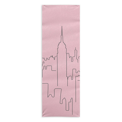 Daily Regina Designs New York City Minimal Line Pink Yoga Towel