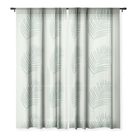 Daily Regina Designs Palm Leaf Sage Sheer Window Curtain