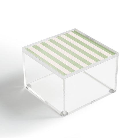 Daily Regina Designs Pastel Green Vertical Stripes Acrylic Box