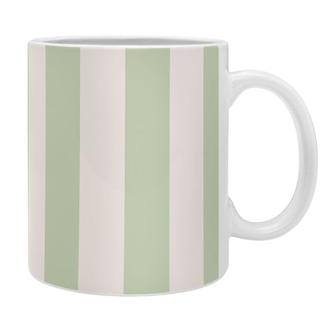Daily Regina Designs Pastel Green Vertical Stripes Coffee Mug