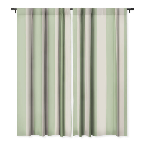 Daily Regina Designs Pastel Green Vertical Stripes Blackout Window Curtain