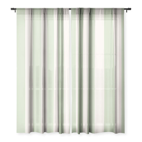 Daily Regina Designs Pastel Green Vertical Stripes Sheer Window Curtain