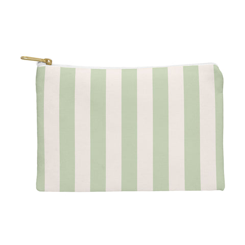 Daily Regina Designs Pastel Green Vertical Stripes Pouch