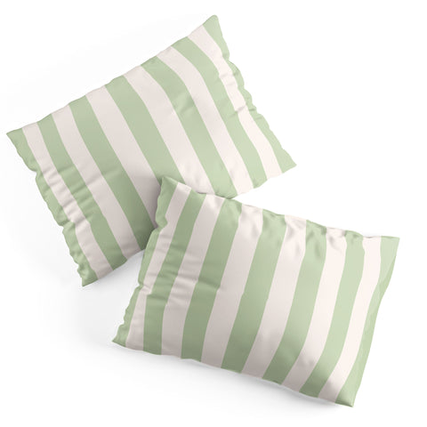 Daily Regina Designs Pastel Green Vertical Stripes Pillow Shams