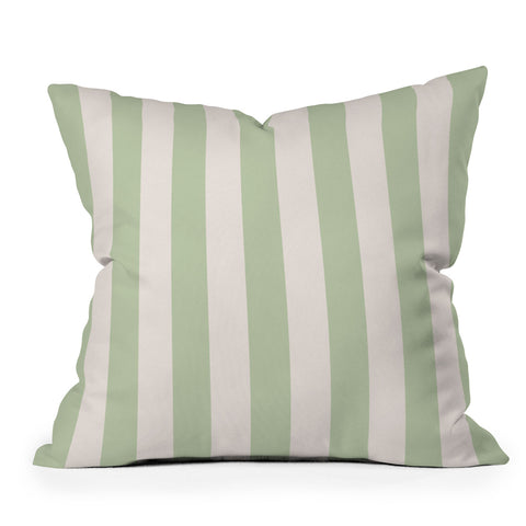 Daily Regina Designs Pastel Green Vertical Stripes Throw Pillow