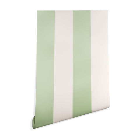 Daily Regina Designs Pastel Green Vertical Stripes Wallpaper