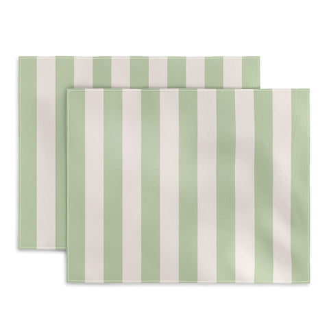 Daily Regina Designs Pastel Green Vertical Stripes Placemat