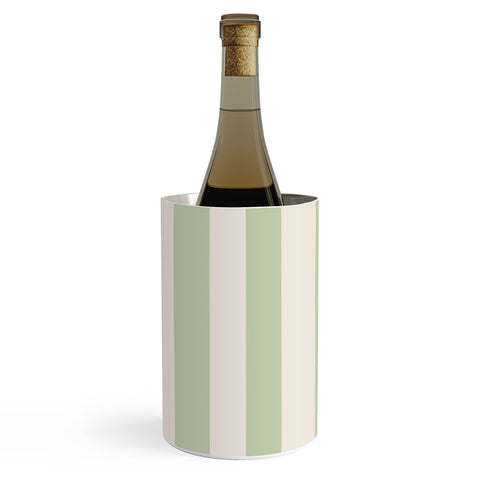 Daily Regina Designs Pastel Green Vertical Stripes Wine Chiller