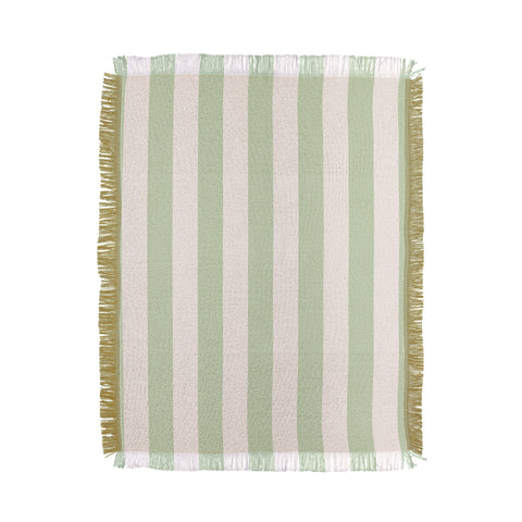 Daily Regina Designs Pastel Green Vertical Stripes Throw Blanket