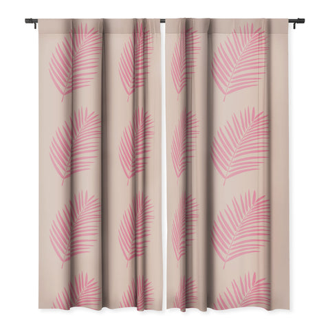 Daily Regina Designs Pink And Blush Palm Leaf Blackout Window Curtain