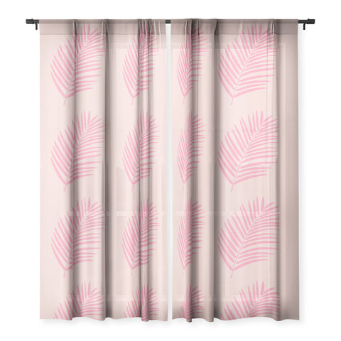 Daily Regina Designs Pink And Blush Palm Leaf Sheer Window Curtain