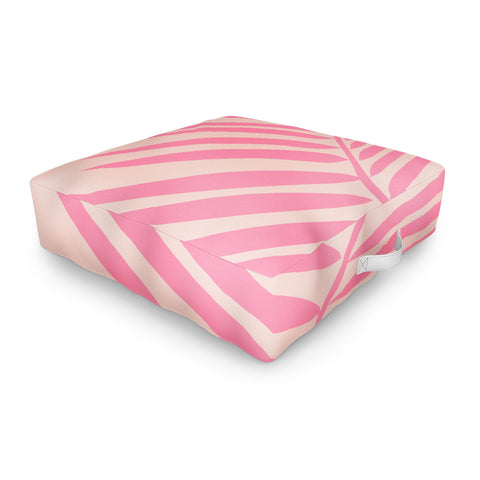 Daily Regina Designs Pink And Blush Palm Leaf Outdoor Floor Cushion