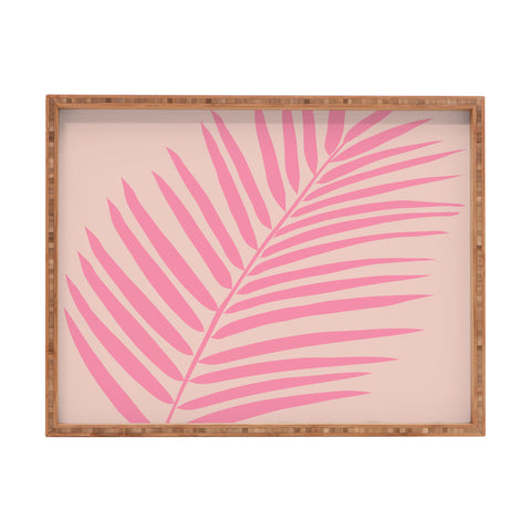 Daily Regina Designs Pink And Blush Palm Leaf Rectangular Tray