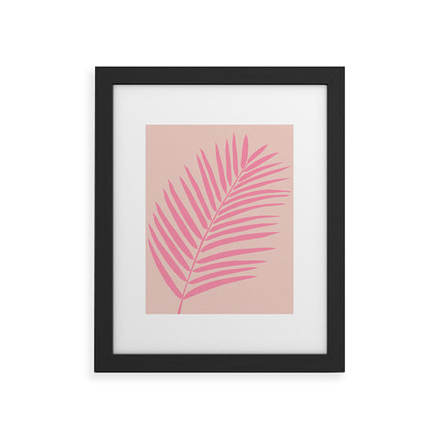 Daily Regina Designs Pink And Blush Palm Leaf Framed Art Print