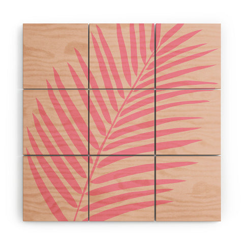 Daily Regina Designs Pink And Blush Palm Leaf Wood Wall Mural