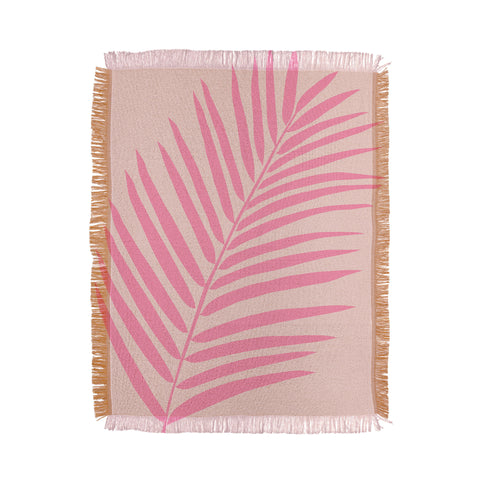 Daily Regina Designs Pink And Blush Palm Leaf Throw Blanket