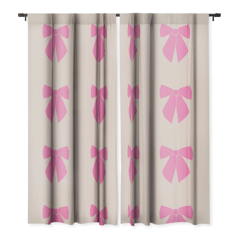 Daily Regina Designs Pink Bow Blackout Window Curtain